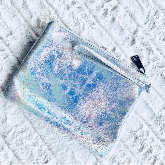 Street Level Handbags - Silver Metallic Clutch